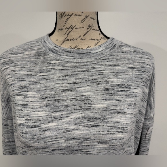 Aerie Knitted Crop Sweater Slouchy Flared Sleeves Drawstring Hem Gray Women's XS - Picture 2 of 8